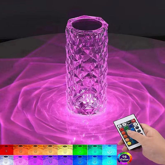 RGB Crystal Diamond Lamp - Rose Lamp 16 Colors